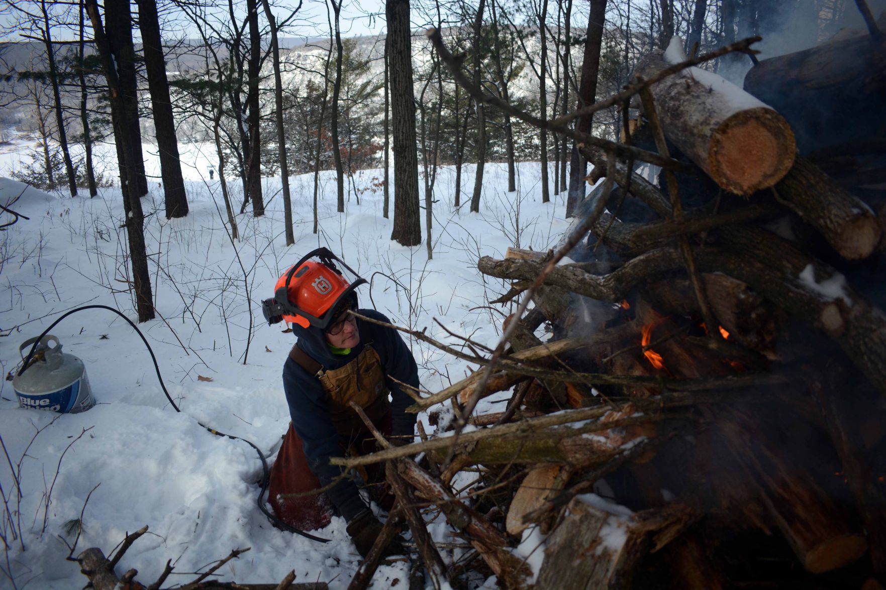 Devil's Lake east bluff stewardship work